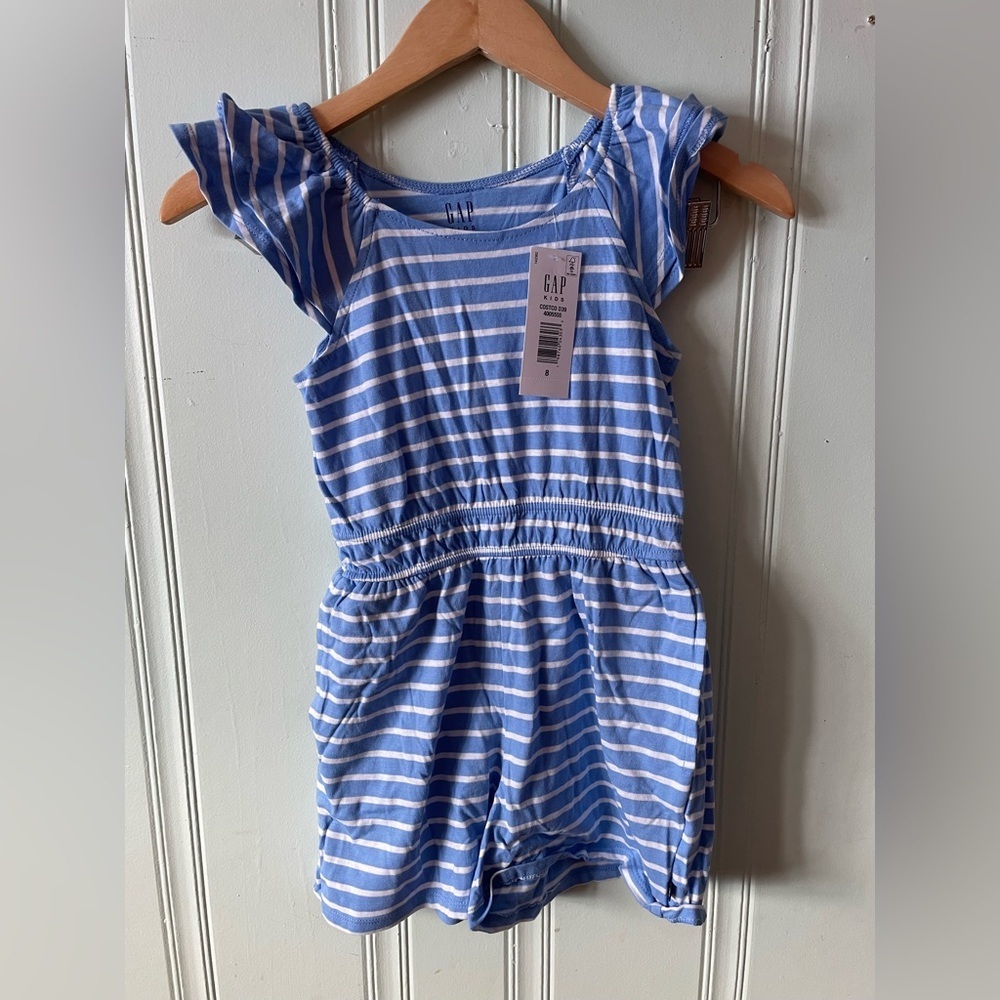 🔊 GAP | Blue White Stripped Size 6 Girls Romper